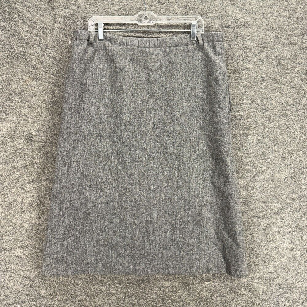 Unbranded Skirt Women 12 Gray A-Line Midi Wool Mid Rise Pull On Stretch Casual